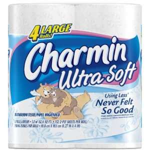 Charmin Ultra Soft, Large Roll, (1.4X Regular), 2 Ply, White 4pk
