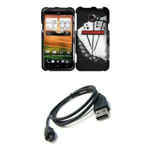 HTC EVO 4G LTE (Sprint) Premium Combo Pack   Black and White Poker Ace 
