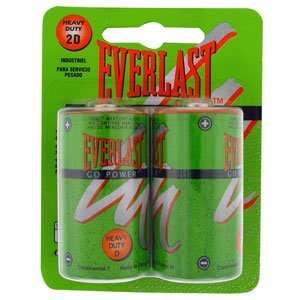  Everlast Batteries   Heavy Duty Batteries, D, 2/Carded 