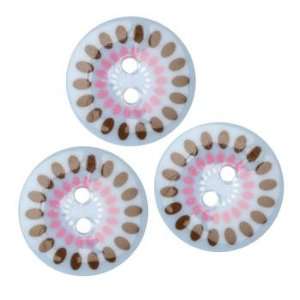  Fashion Button 3/4 Confetti Flower Blue By The Package 