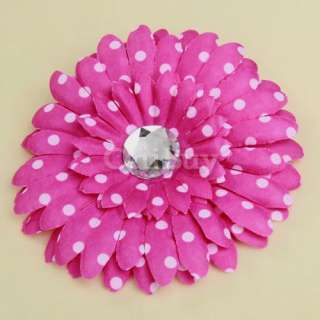 Baby & Women Rhinestone Daisy Flower Hair Clip w/ Dots  