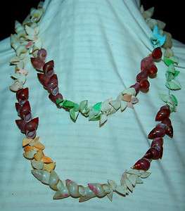   HANDMADE NATURAL SEA SHELL NECKLACE/LEI IN MULTIPLE COLORS  