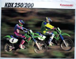Kawasaki 1992 KDX 200 & 250 Dirt Bike Brochure  