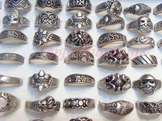NEW1Wholesale 50 piece metal silver rings silver tone  