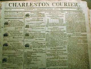 1806 Charleston SOUTH CAROLINA newspaper SLAVE SHIP ADS  