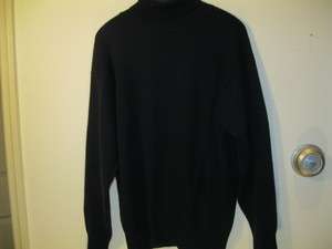 HERO Navy Blue 100% Cashmere Long Sleeve Turtleneck Sweater Sz M 