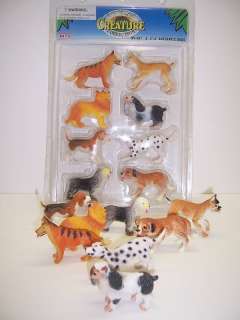 Realistic Plastic Authentic Toy Dogs Playset New  