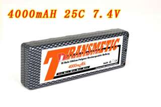 Transmetic 4000mAh 7.4V 2S 25C XT Lipo AKKU battery for RC airplane 