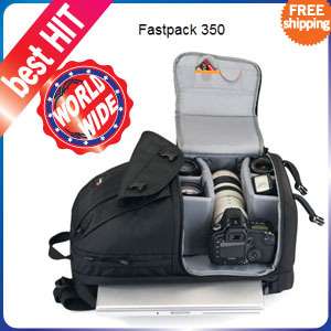 NEW LOWEPRO Fastpack 350 Laptop Camera Backpack Black  