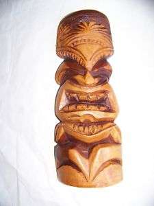 Hawaiian Carved Wood Tiki LONO MAUI 2001, 9.5H  