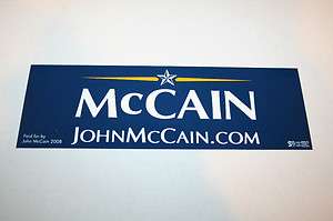 John McCain Official 2008 President Campaign Bumper Sticker  