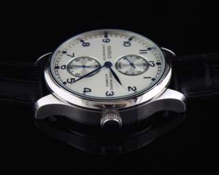 43mm Parnis white dial Power Reserve Chronometer auto sea gull Watch 