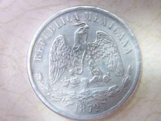 1872 Mexican Mexicana Un Peso Ley Libertad 902.7 Eagle Copy Coin 