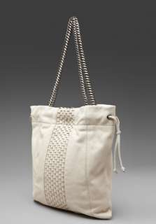 LINEA PELLE Jules Woven Tote in Sand  