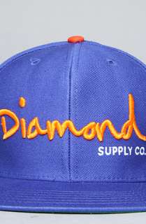 Diamond Supply Co. The OG Logo Snapback Cap in Royal Orange White 