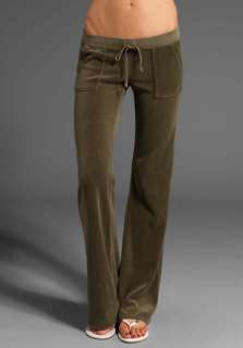 JUICY COUTURE Classic Velour Flared Cargo Pant in English Manor at 