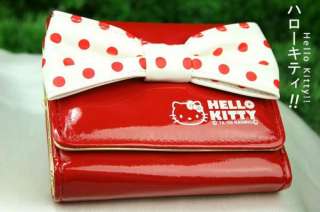 JW08 Red Hello Kitty Adorable Wallet Purse Bag & Withe Bow  