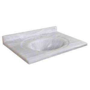Pacific 31 in. AB Engineered Composite Vanity Top in White Onyx with 