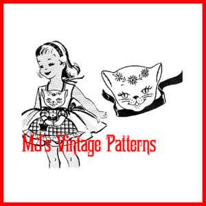 Vintage Kitten Apron Embroidery Pattern  