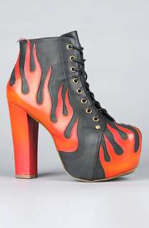 Jeffrey Campbell The Lita Flame Shoe in Red and BlackExclusive 