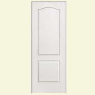 30 in. x 80 in. x 1 3/8 in. Composite White 2 Panel Arch Top Textured 