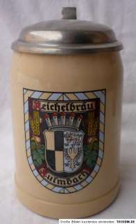alter Bierkrug Reichelbräu Kulmbach   mit Zinndeckel   SH468 1111m 