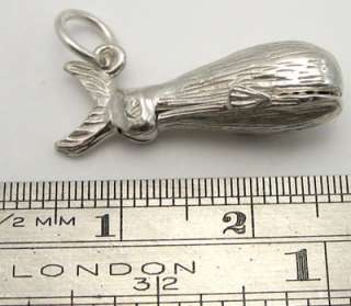 British Sterling 925 Silver Whale Charm. Opening Jonah  