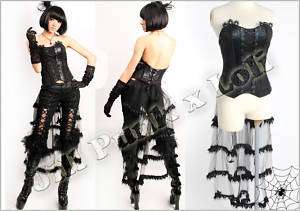 gothic phoenix tail raven feather sexy corset skirt 2pc  