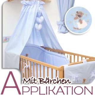 Baby Bettset mit Bärchen Applikation Komplett m. Himmel  