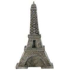   Silver Gray Polystone Eiffel Tower Library Bookends Set of 2  