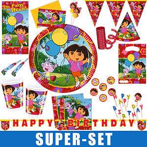 Dora Party Set Deko Geburtstag Kindergeburtstag Motto  