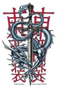 Kanji Drachen Dragon Schwert Tattoo Aufkleber Sticker **HAMMER** Biker 