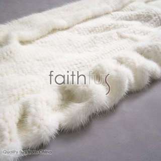 The Rarest White Mink Fur Knitted Cape/Shawl/Stole/Wrap  