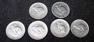 Six 1967 Canada Centennial $0.05 Five Cent Coins Nickel  