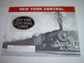 NEW YORK CENTRAL LINES Railroad Train PATCH FACT SHEET  