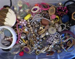   14 Lbs Junk Craft Broken Vintage Jewelry Altered Art Steampunk  