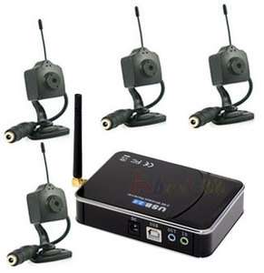 Wireless 4 Camera Home Security System DVR Recorder SPY  