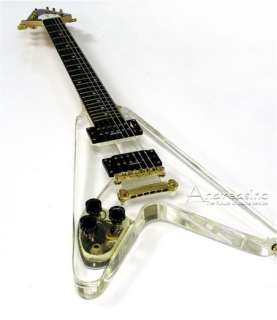 NEW LEFT HAND CLEAR WHITE FLYING V ELECTRIC GUITAR LEFTY HANDED  
