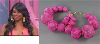 Fushia Pink Mesh Ball Earrings Jennifer Evelyn Basketball Wives 