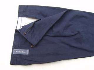 Polo Ralph Lauren Silk Linen Pants 32/30 Navy Blue Flat Mens Dress 