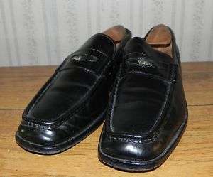 Gucci Black Leather Penny Loafers GG Coin SHoe 9 D  