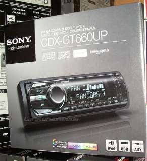 NEW SONY CDX GT660UP IN DASH CAR CD/MP3/iPOD/iPHONE PLAYER PANDORA 