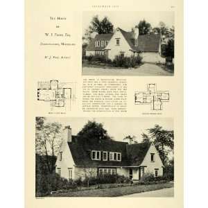  1924 Print Architect W J Frost Home Birmingham Michigan 