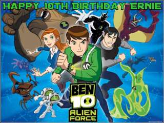A4 Personalised Ben 10 Icing Cake Top Topper Ten Icing  