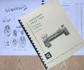 CINCINNATI Tray Top Metal Lathe Operator/Part Manual  