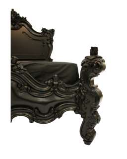 French Style Bedroom Furniture Black Carved Bed King Designer Rococo 