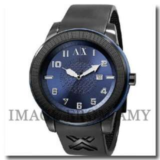   Authentic Armani Exchange Black Band Blue Dial Date Men Watch AX1120