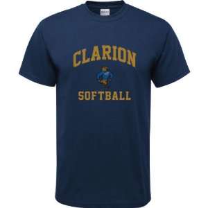  Clarion Golden Eagles Navy Youth Softball Arch T Shirt 