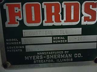 Ford Hammer Feed Mill manufactured by Myers   Sherman Co. of Streator 