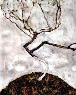 LATE AUTUMN TREE 1911 Egon Schiele landscape Art Canvas  